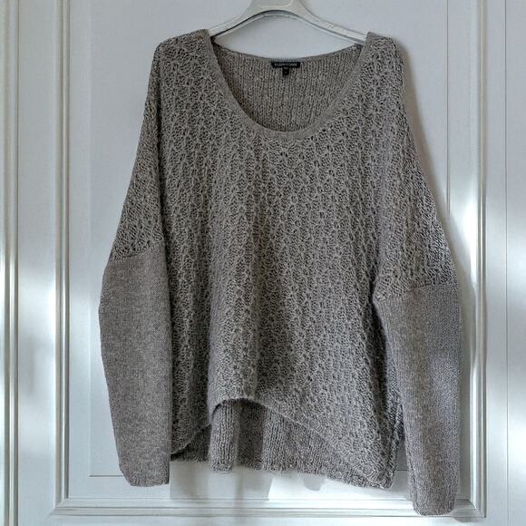 EILEEN FISHER 100% Baby Alpaca Soft Scoop Neckline Sweater in Gray Size L - Picture 1 of 13
